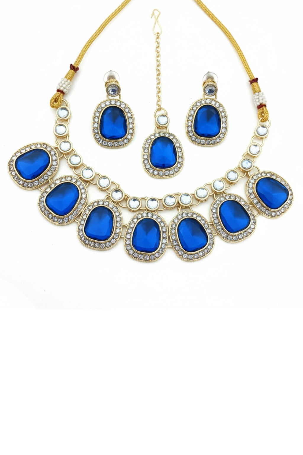 (NL-1) Graceful Kundan Radiance Necklace Set with Color Variants
