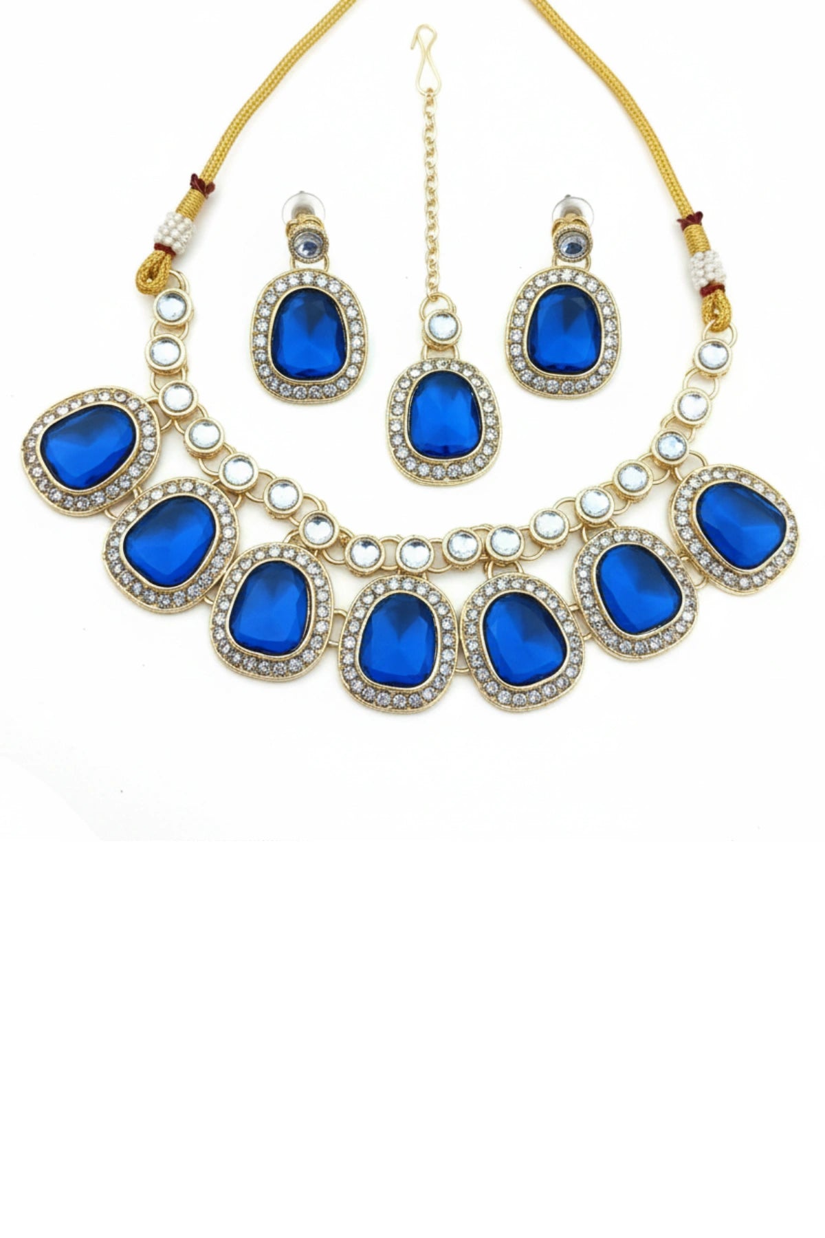 (NL-1) Graceful Kundan Radiance Necklace Set with Color Variants