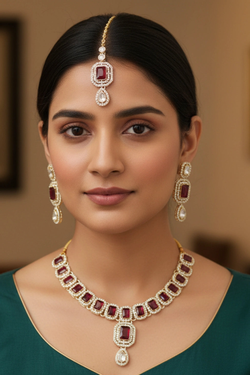 (NL-11) Royal Radiance Kundan Necklace Set with Stones