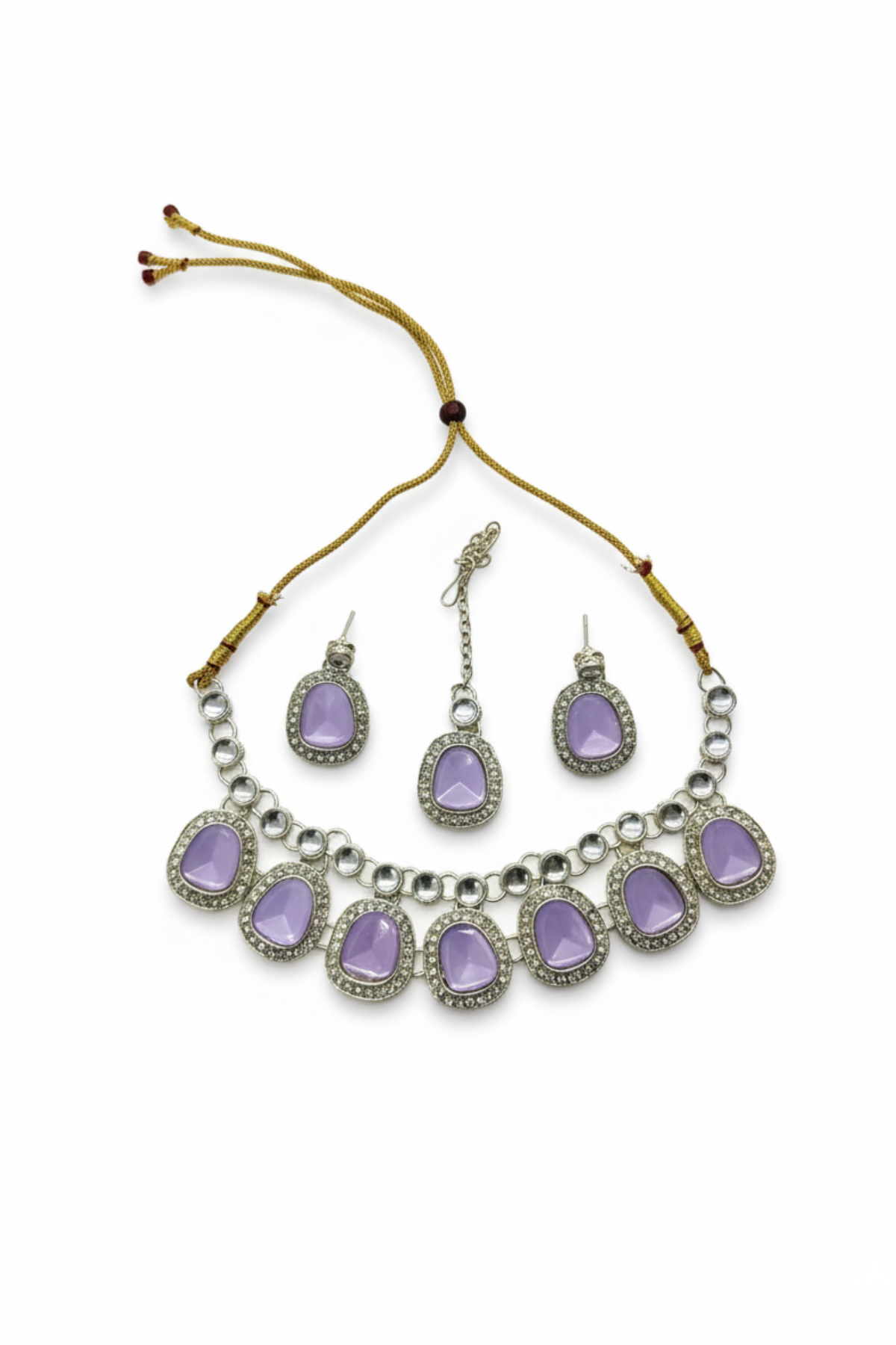 (NL-1) Graceful Kundan Radiance Necklace Set with Color Variants