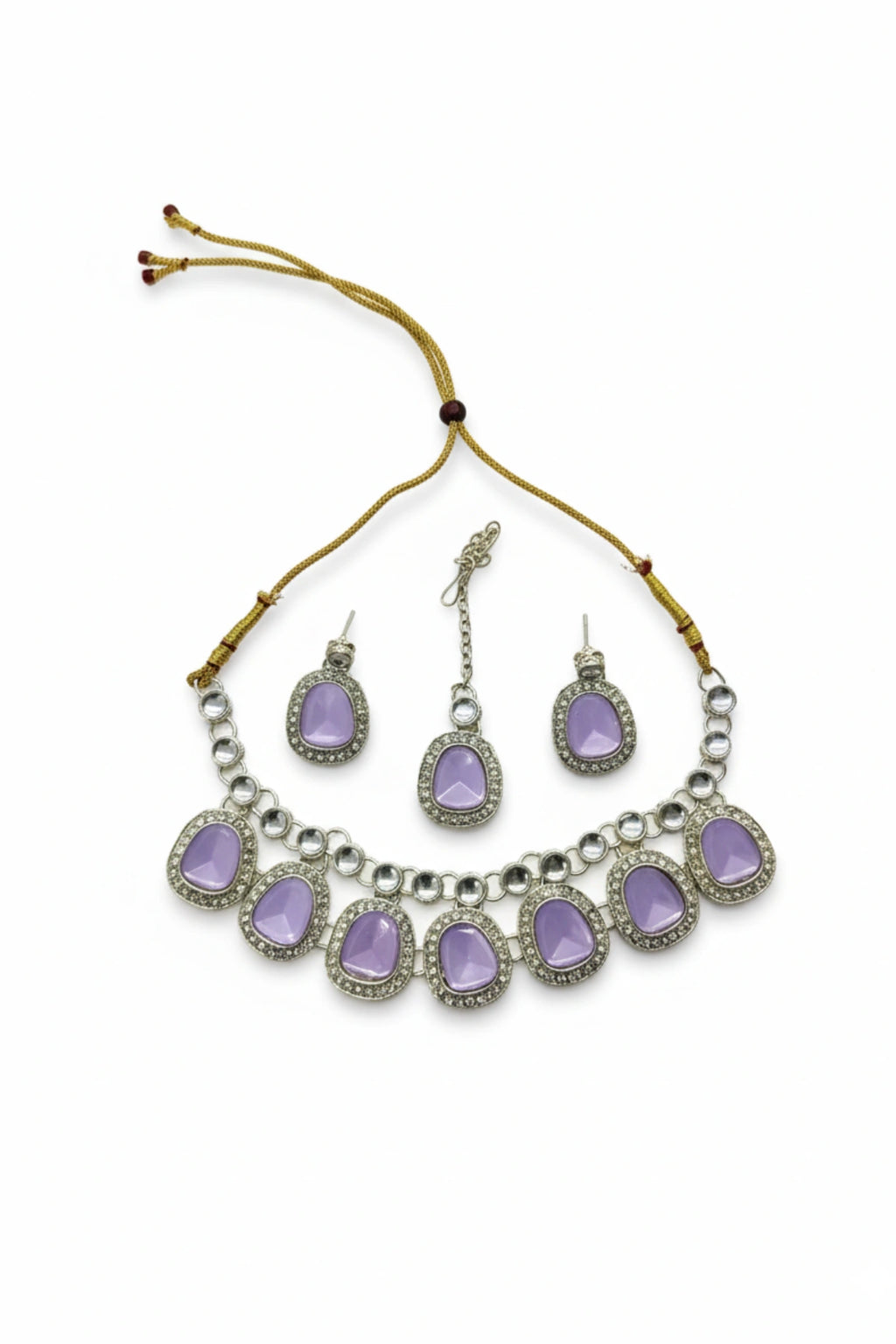 (NL-1) Graceful Kundan Radiance Necklace Set with Color Variants