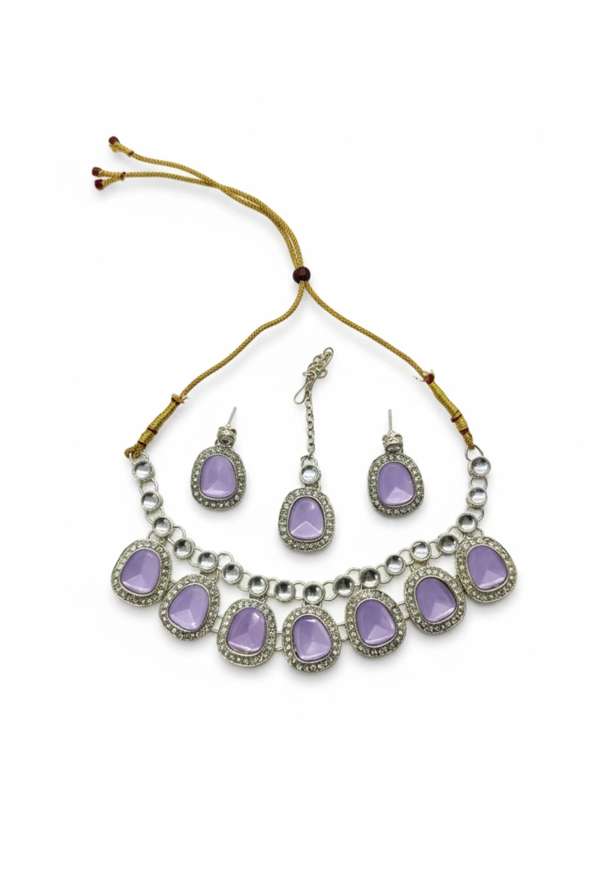 (NL-1) Graceful Kundan Radiance Necklace Set with Color Variants