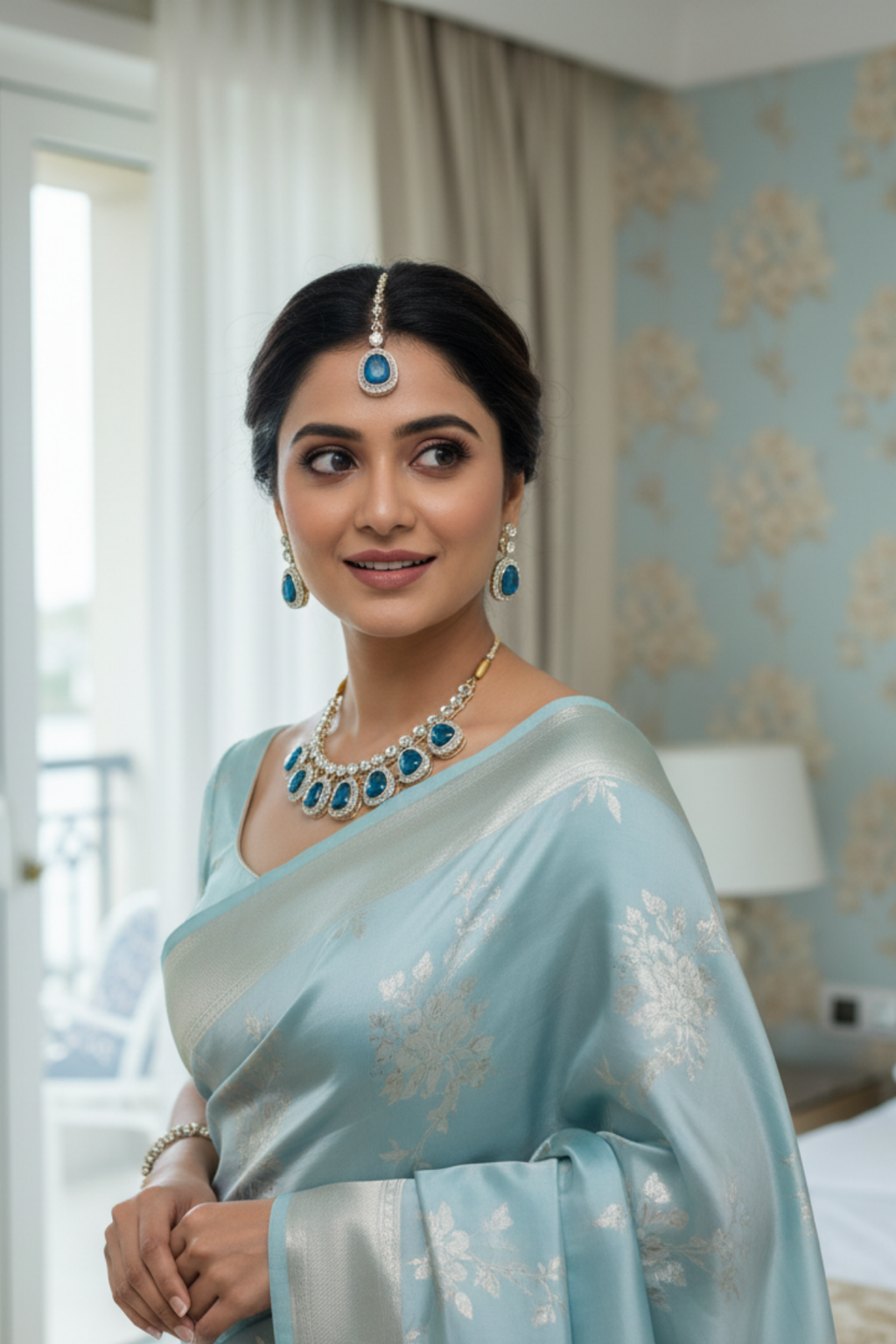 (NL-1) Graceful Kundan Radiance Necklace Set with Color Variants