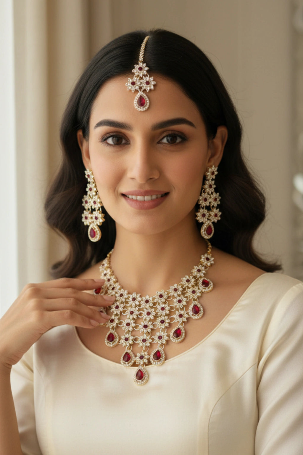 (NL-12) Grace Layered Stone Necklace Set