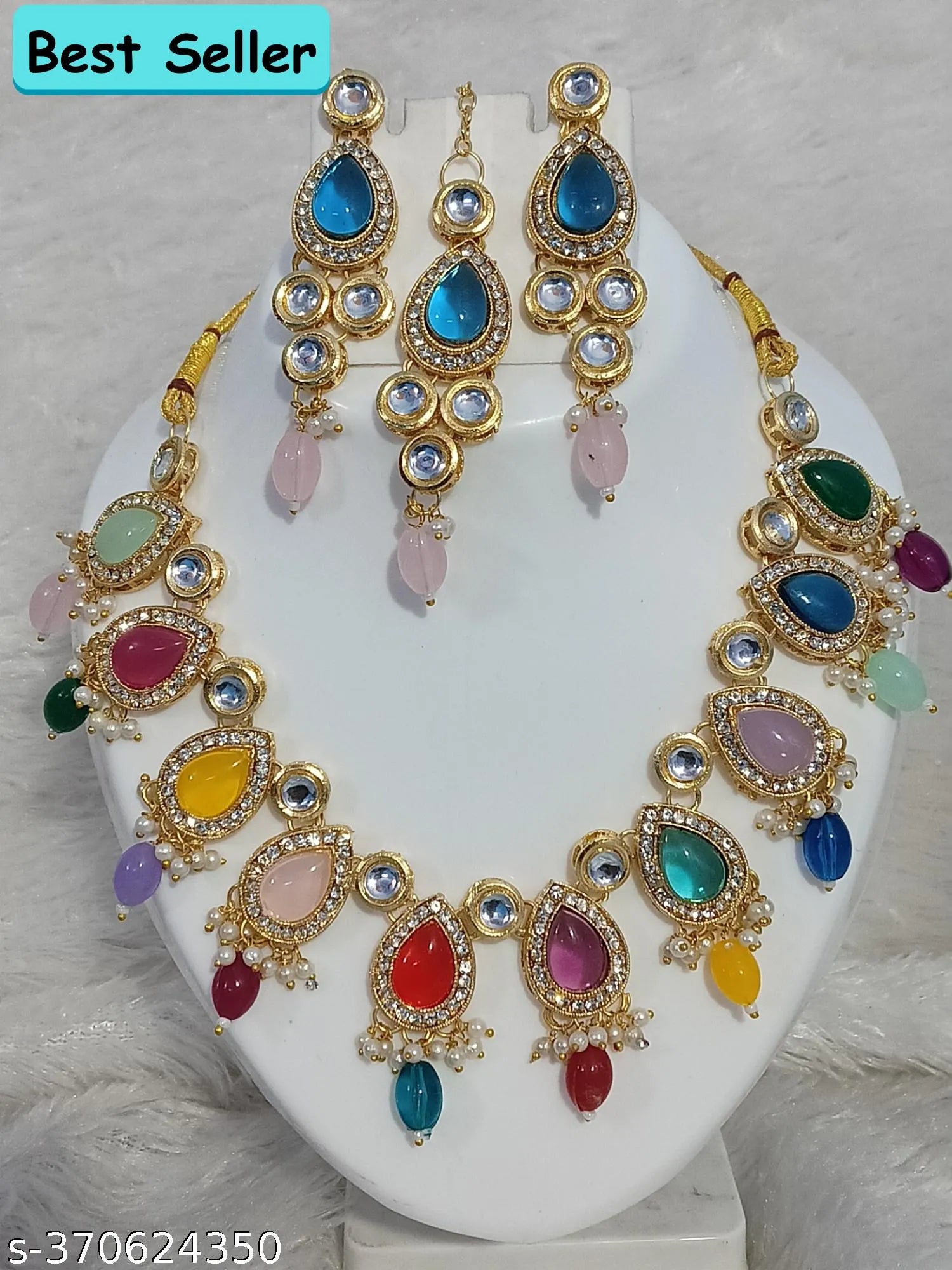Radiant Pearl and Gemstone Harmony Necklace Set