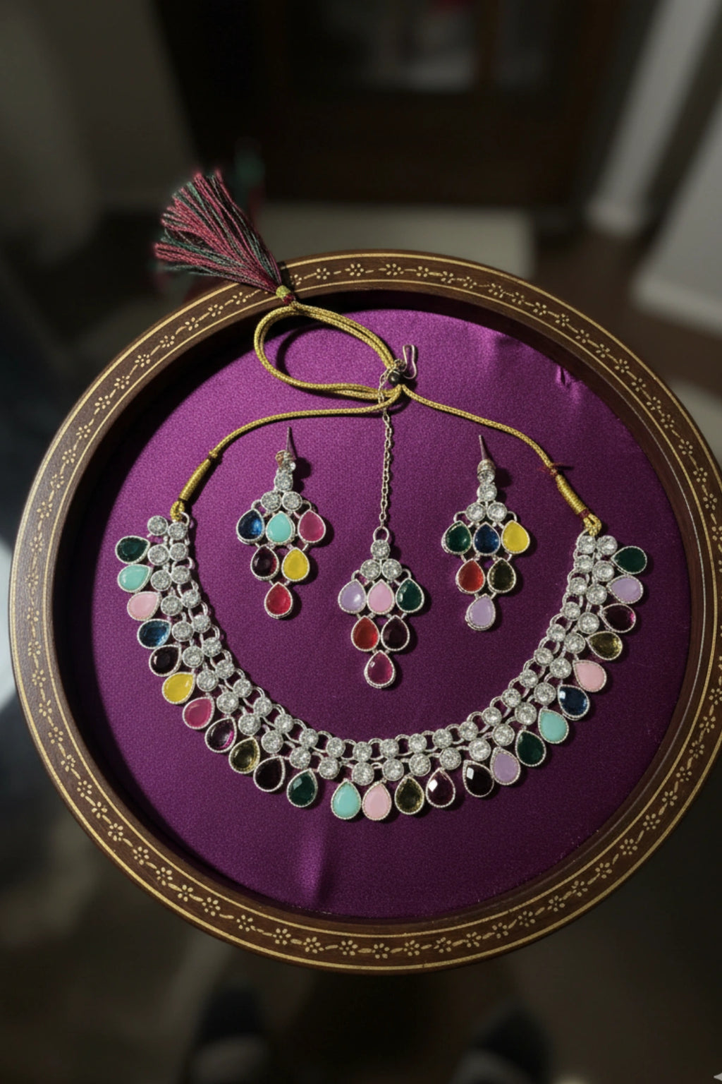 (NL-13) Royal Teardrop Kundan Necklace Set