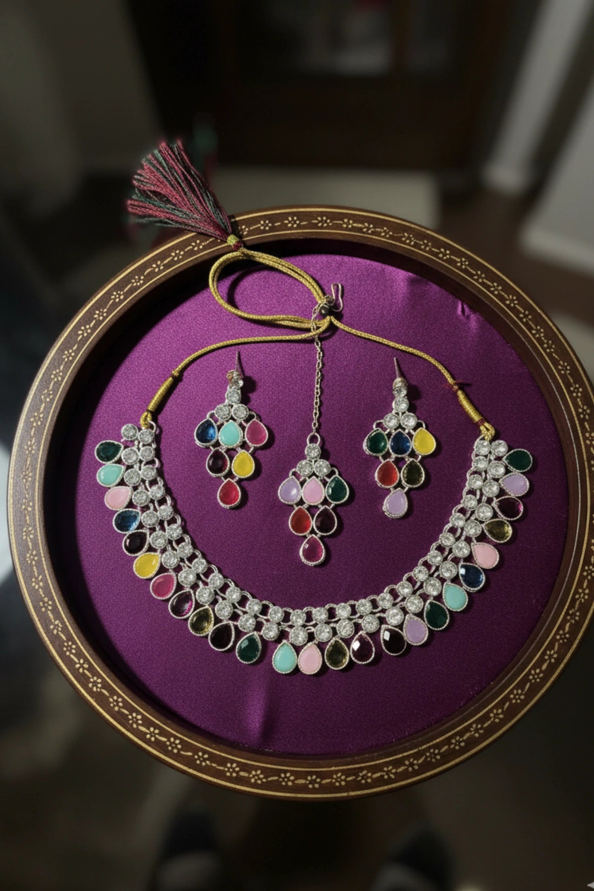 (NL-13) Royal Teardrop Kundan Necklace Set