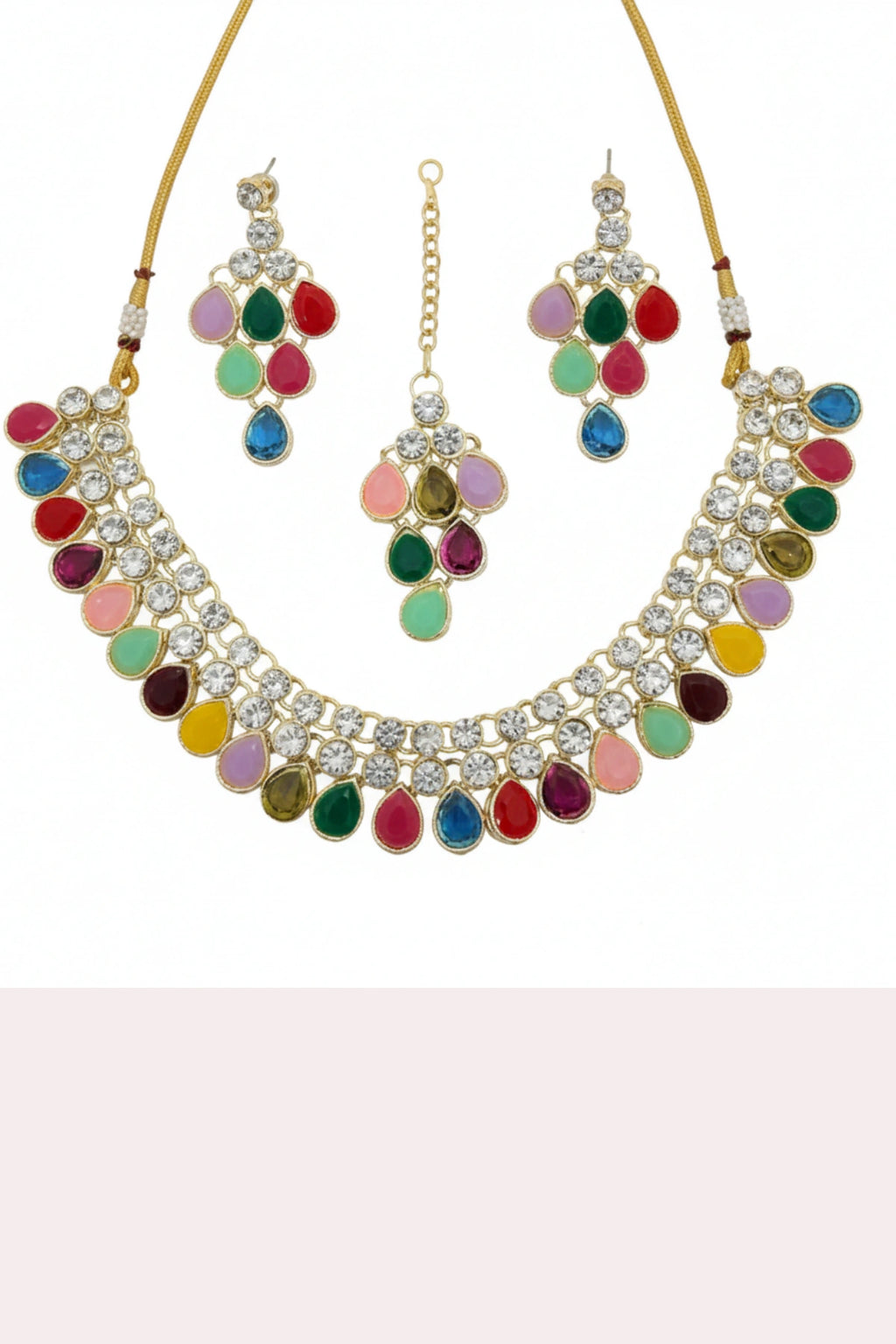 (NL-13) Royal Teardrop Kundan Necklace Set