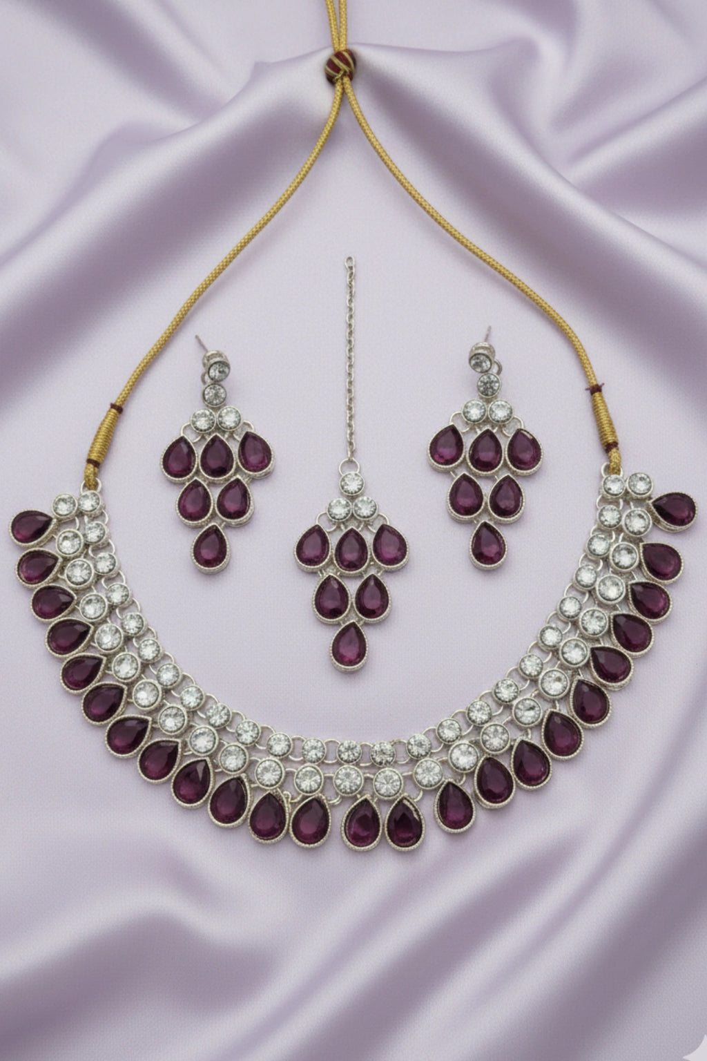 (NL-13) Royal Teardrop Kundan Necklace Set