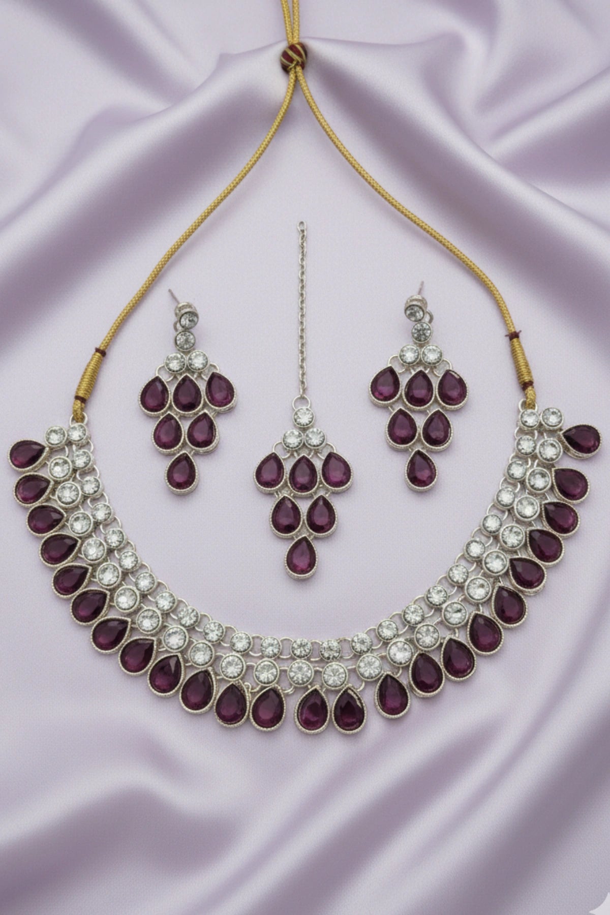 (NL-13) Royal Teardrop Kundan Necklace Set