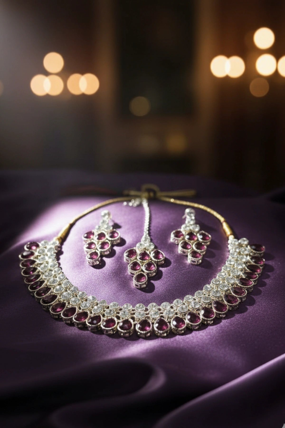 (NL-13) Royal Teardrop Kundan Necklace Set