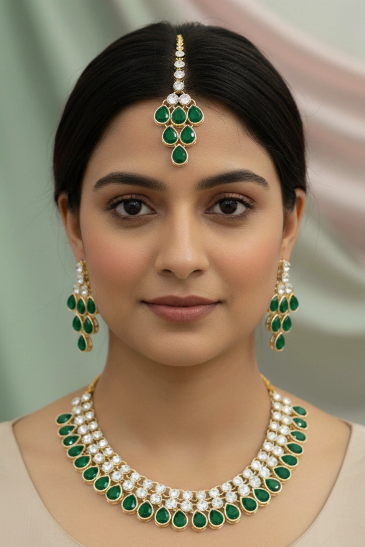 (NL-13) Royal Teardrop Kundan Necklace Set