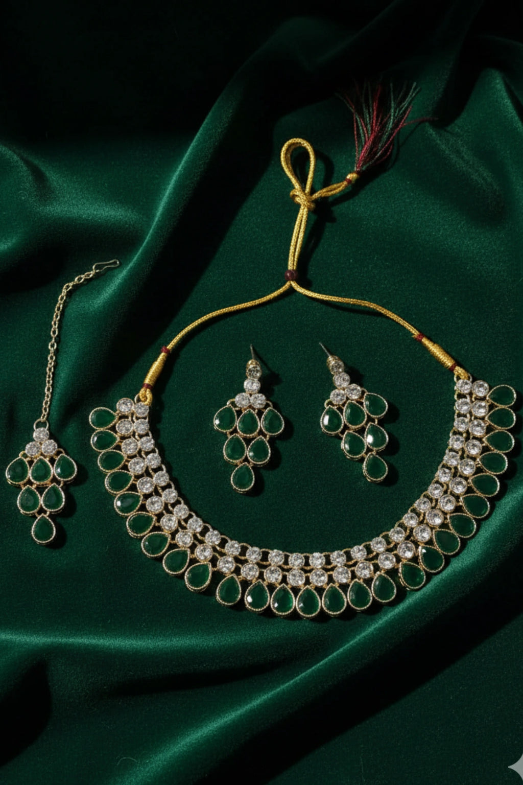 (NL-13) Royal Teardrop Kundan Necklace Set