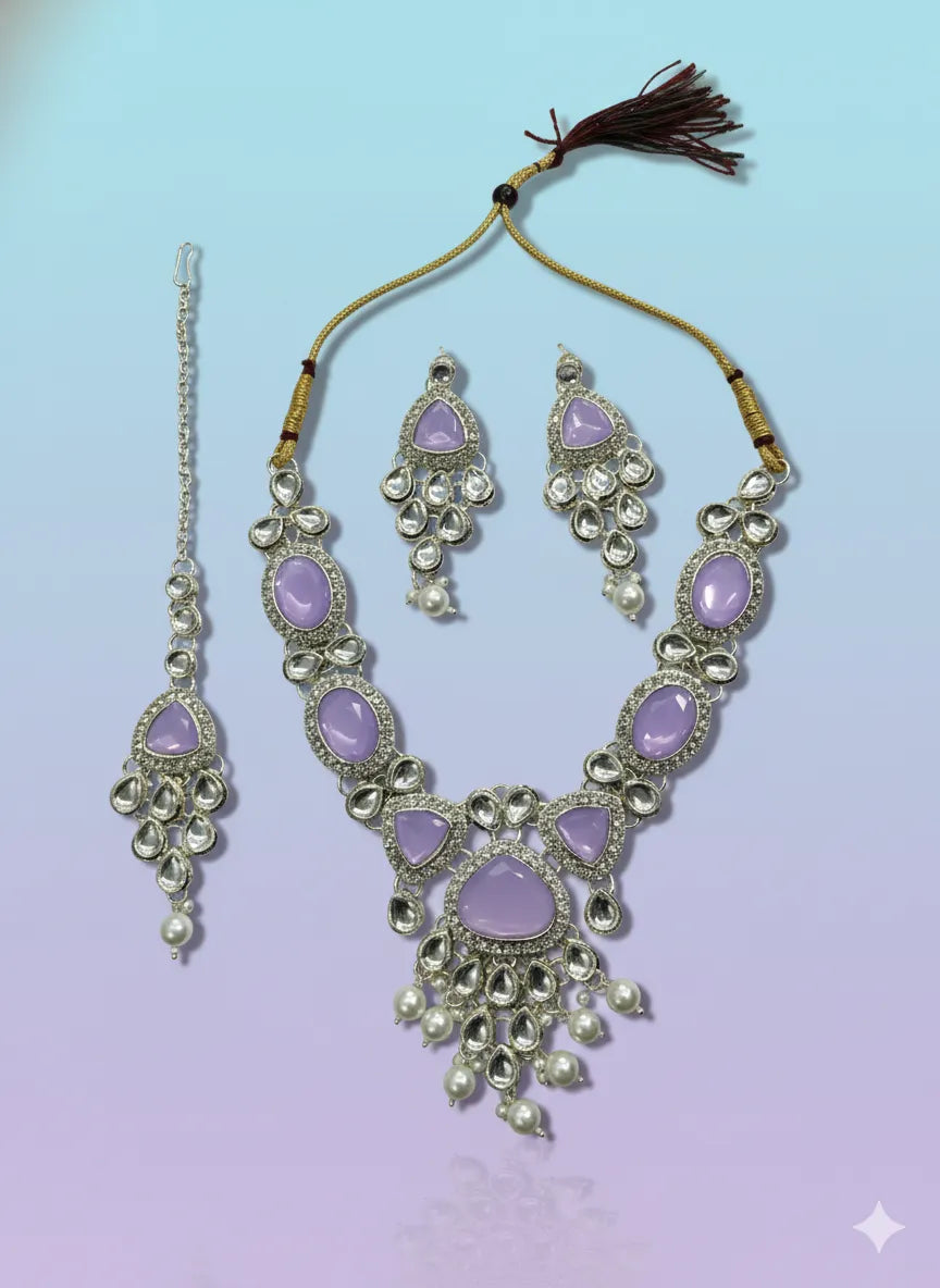 Royal Radiance Stone and Pearl Necklace Set