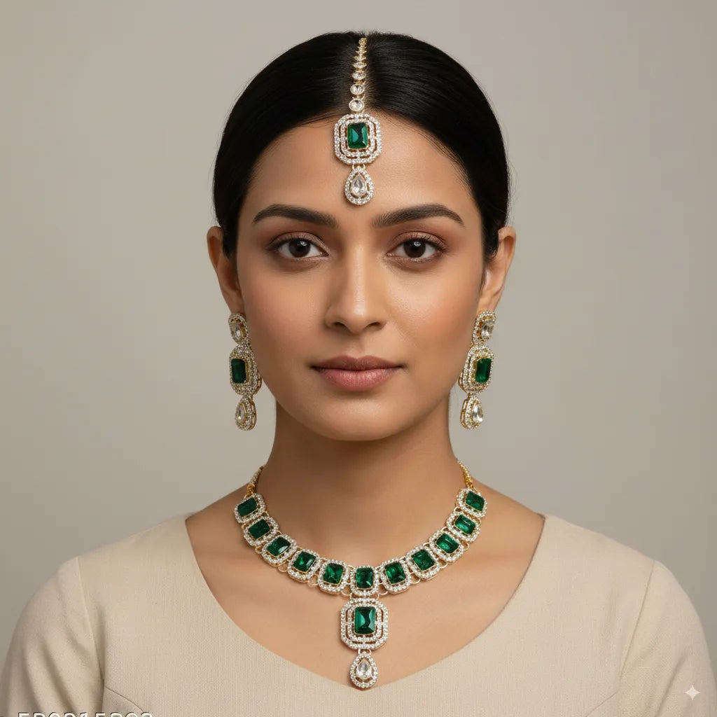 Royal Radiance Kundan Necklace Set with Stones