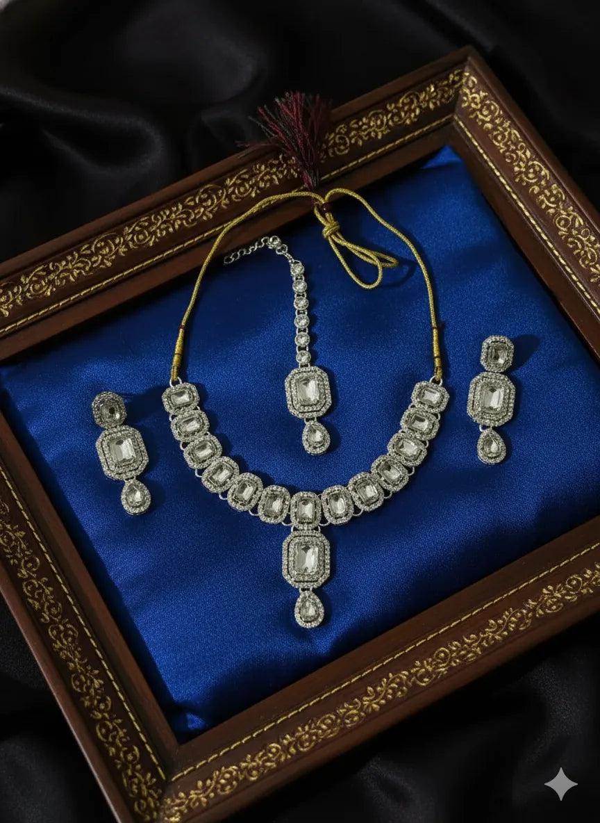 Royal Radiance Kundan Necklace Set with Stones