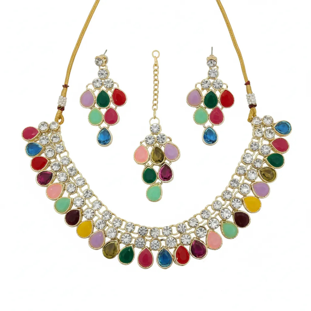 Royal Teardrop Kundan Necklace Set