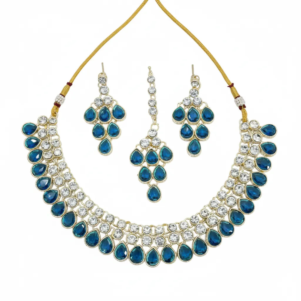 Royal Teardrop Kundan Necklace Set
