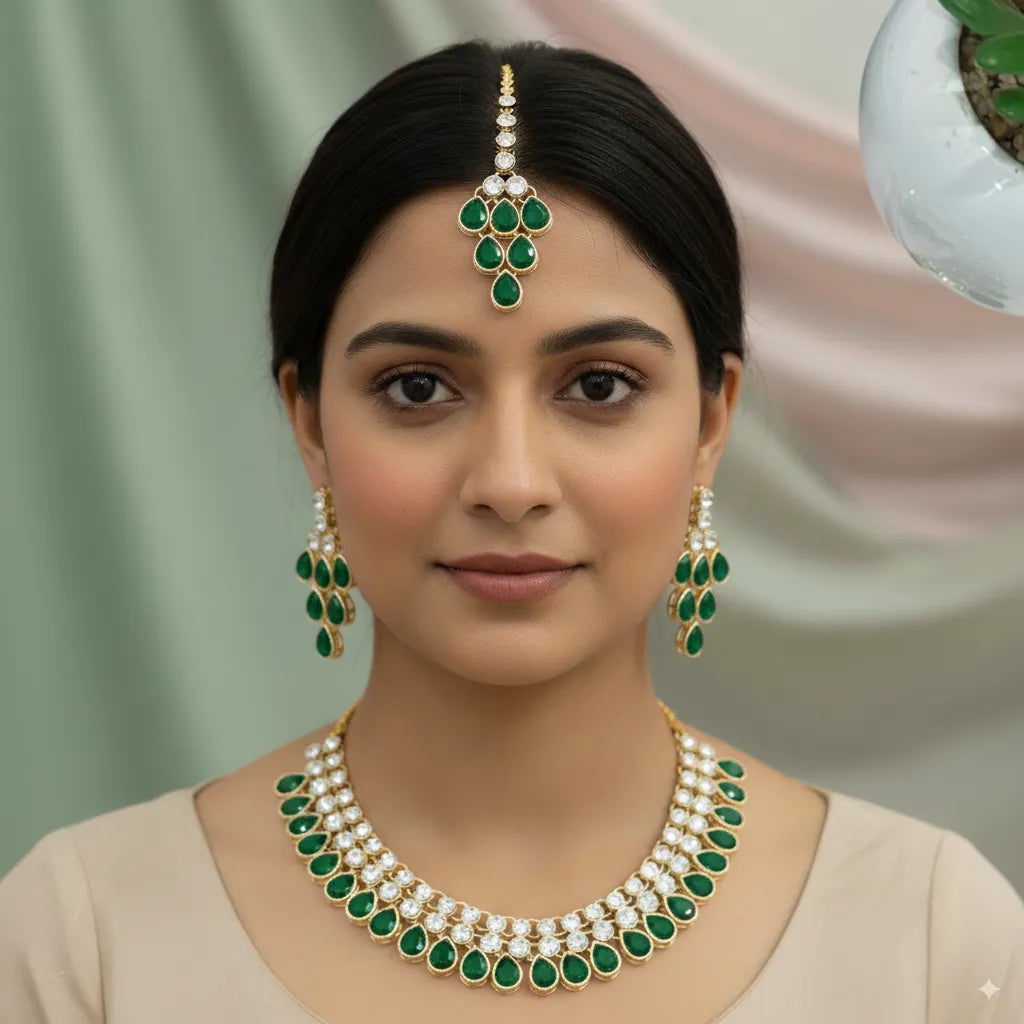 Royal Teardrop Kundan Necklace Set