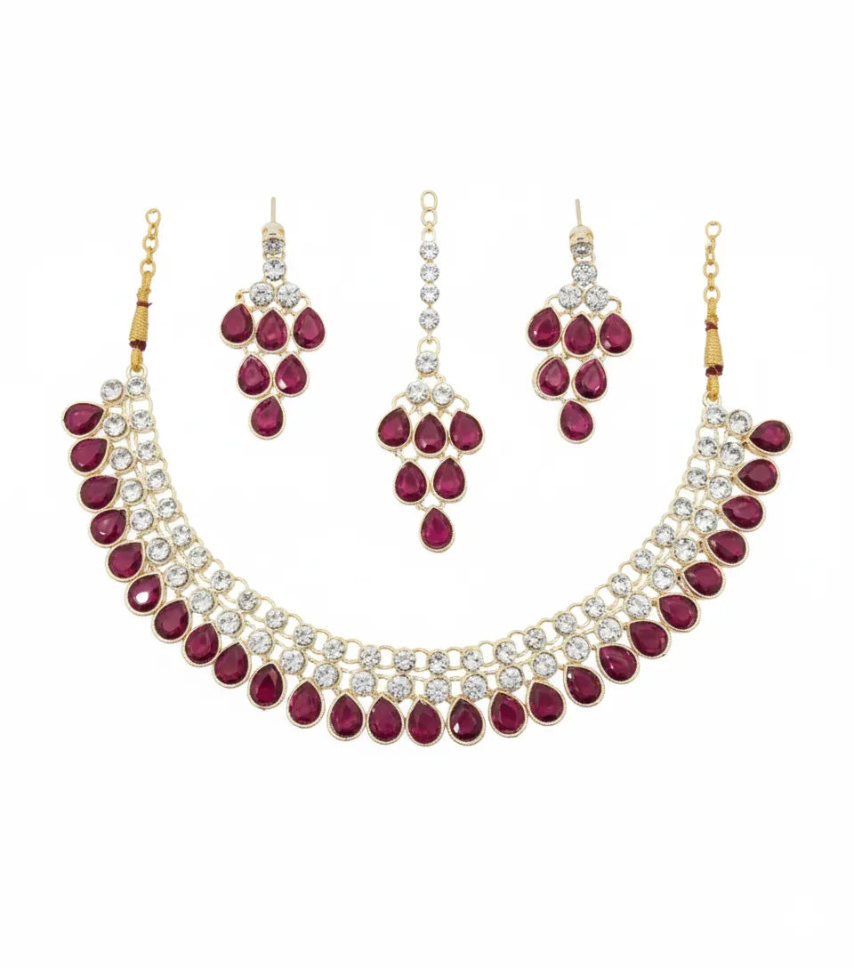 Royal Teardrop Kundan Necklace Set