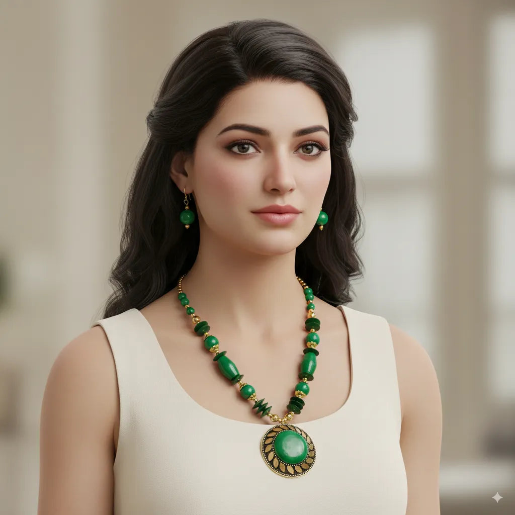 Radiant Grace Beaded Statement Necklace Set