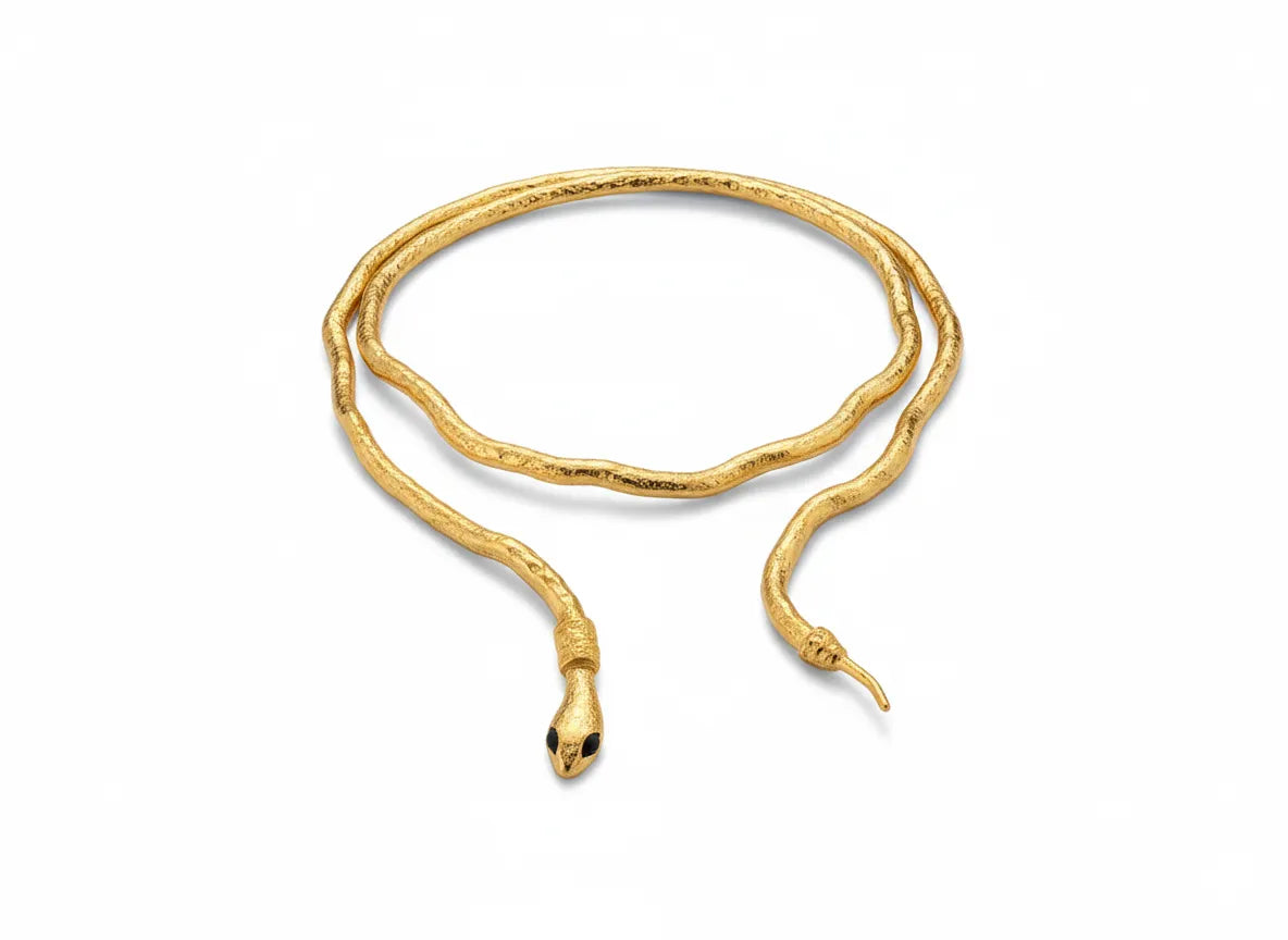 Golden Serpent Wrap Necklace – Bold & Luxe Statement