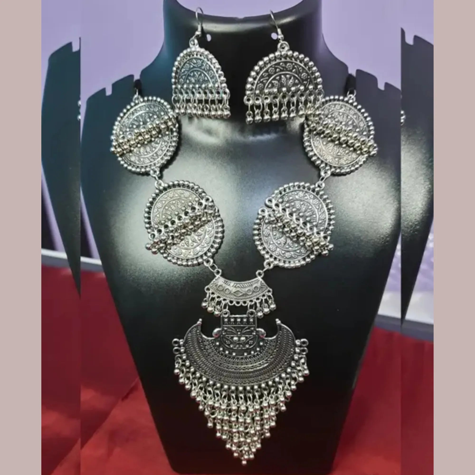 Grand Rivaayat Oxidised Silver Statement Necklace
