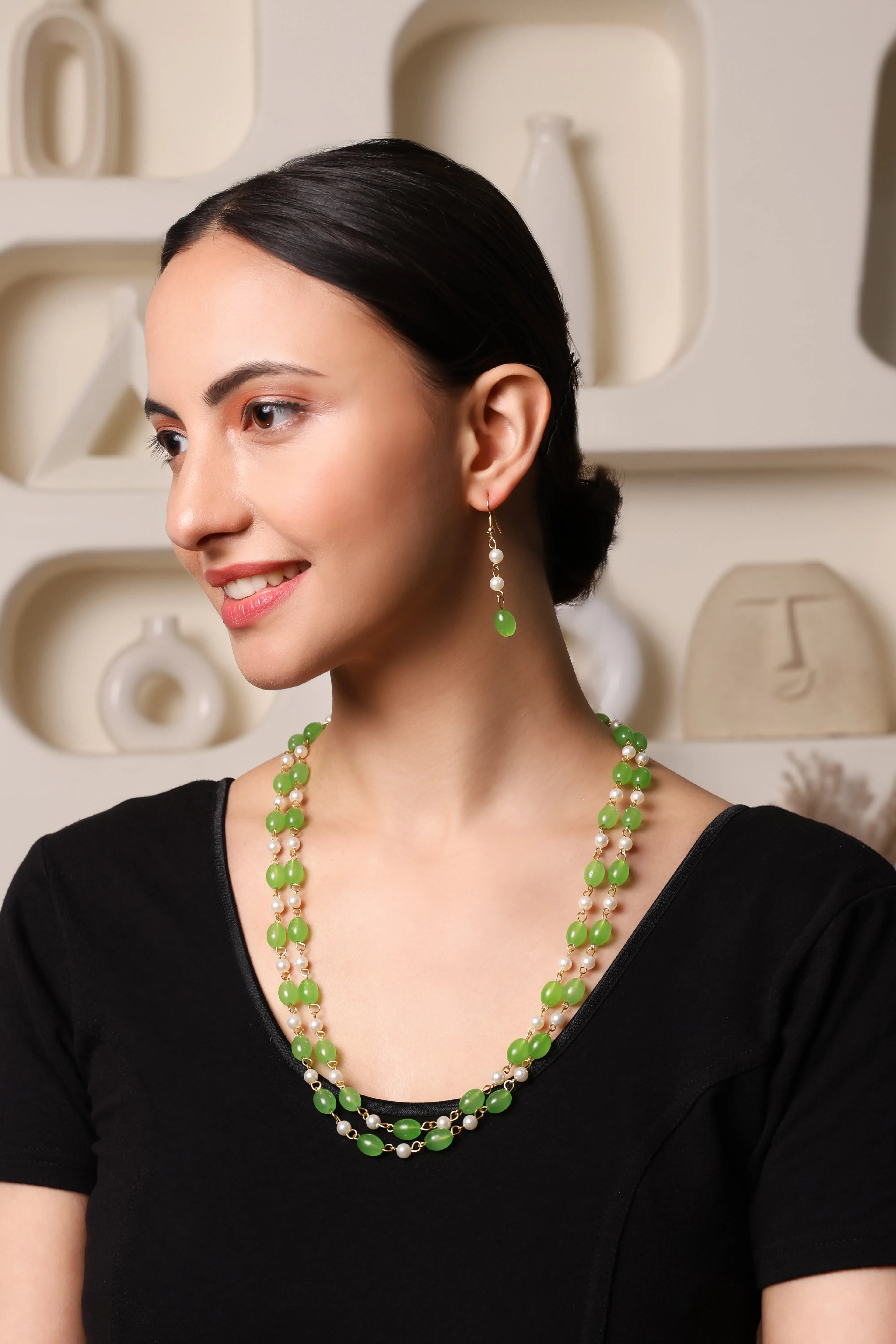 Pearly Dewdrop Choker Set - Fresh Grace