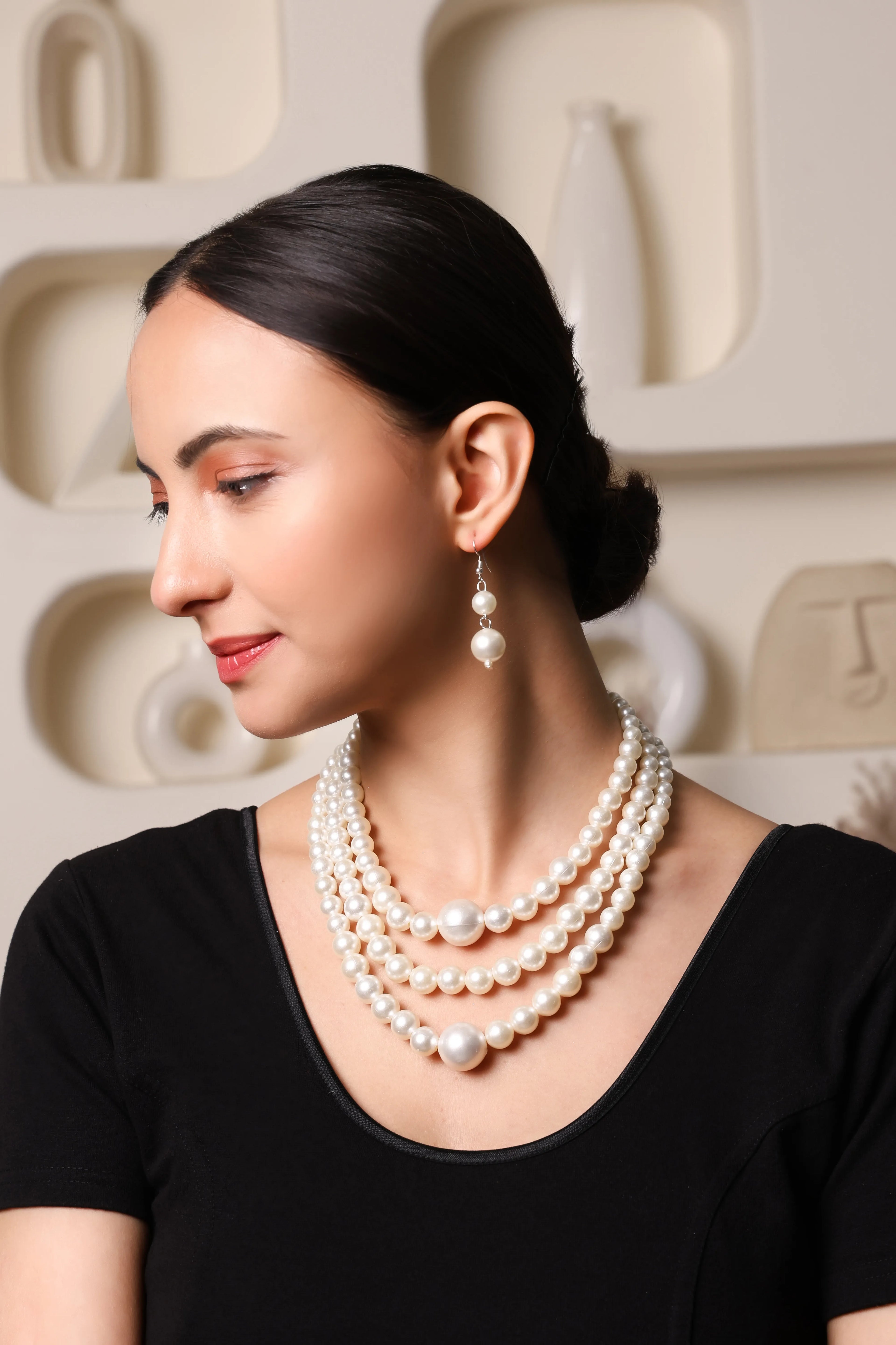3 Strands Timless Pearl Choker Set