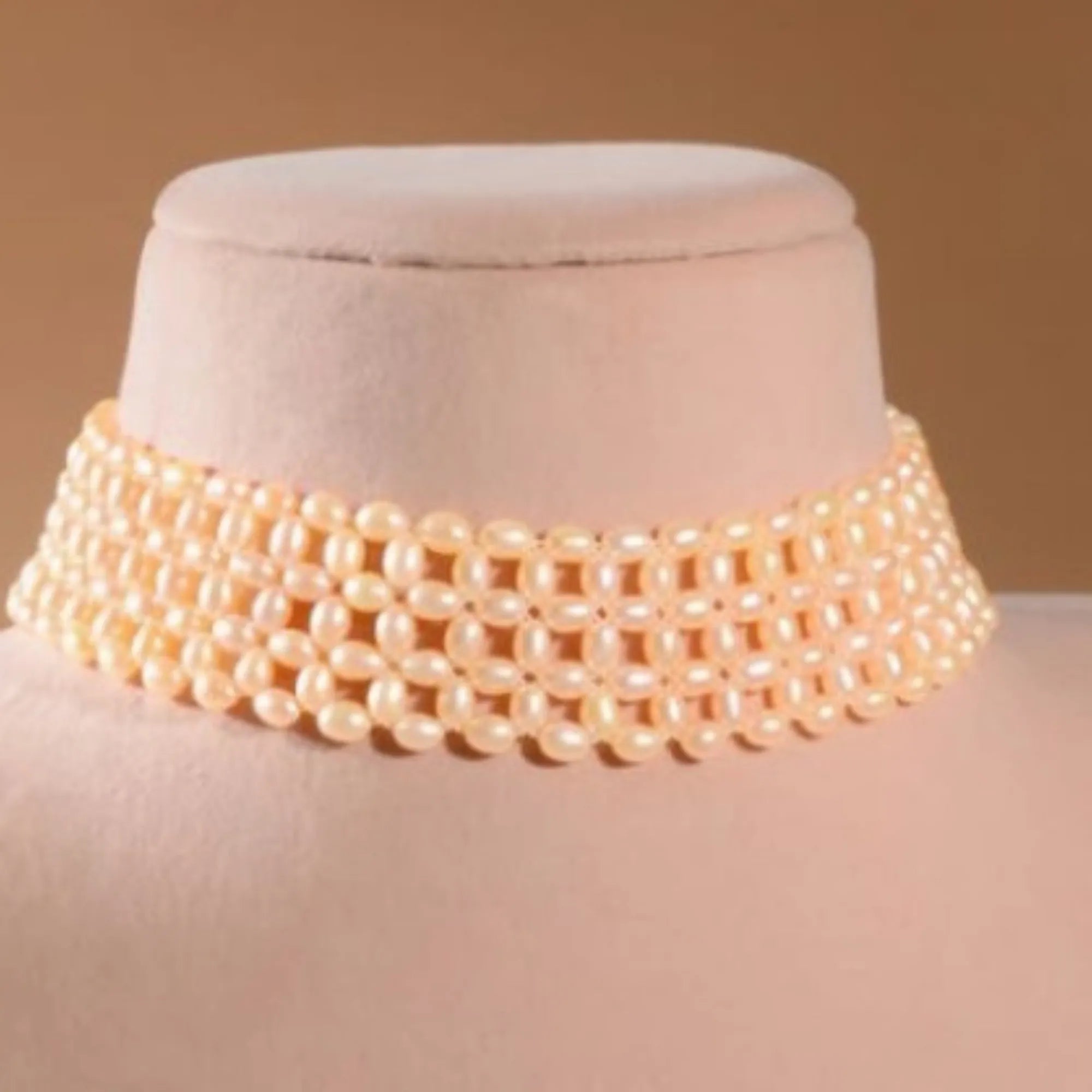 Golden Glow Multi-Layer Pearl Choker Necklace