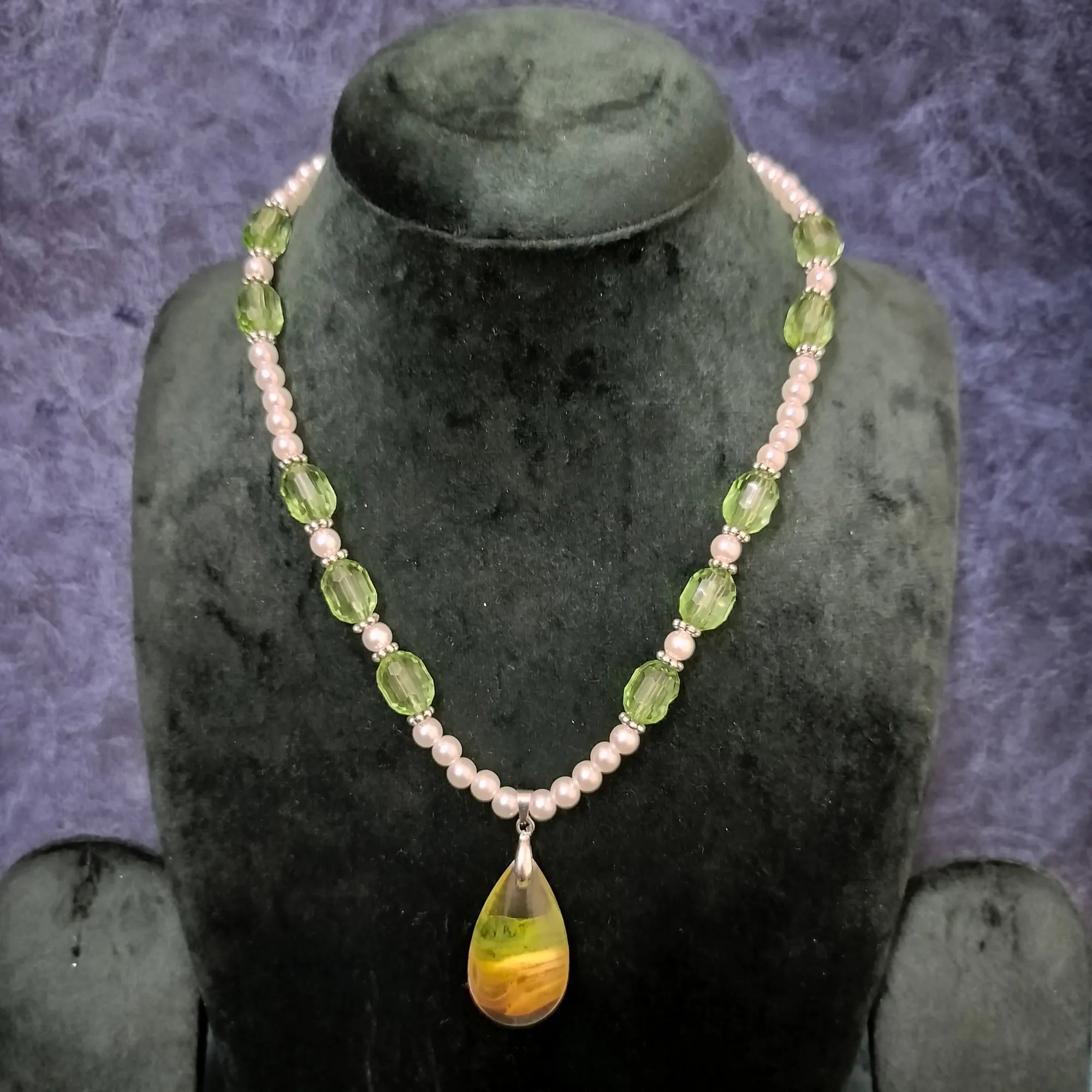 Emerald Green Pearl Necklace